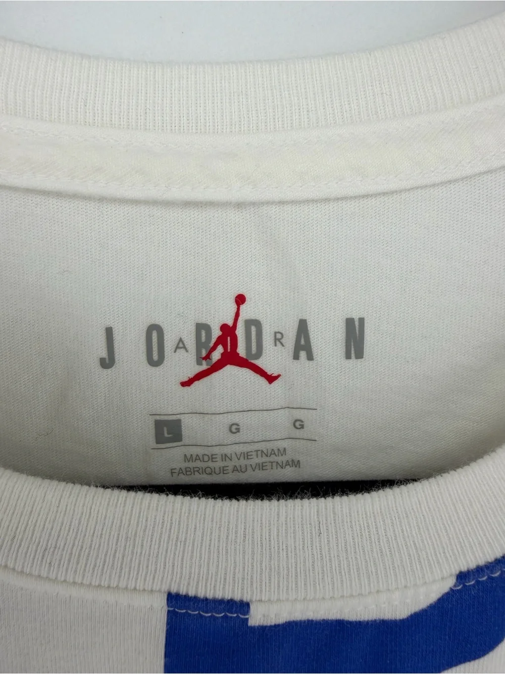 Jordan PSG Paris Saint Germain white t-shirt with red Jumpman logo L